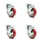 Service Caster 4 Inch Red Polyurethane Wheel Swivel Top Plate Caster Set with Brake SCC SCC-20S414-PPUB-RED-TLB-4 - alternate 1